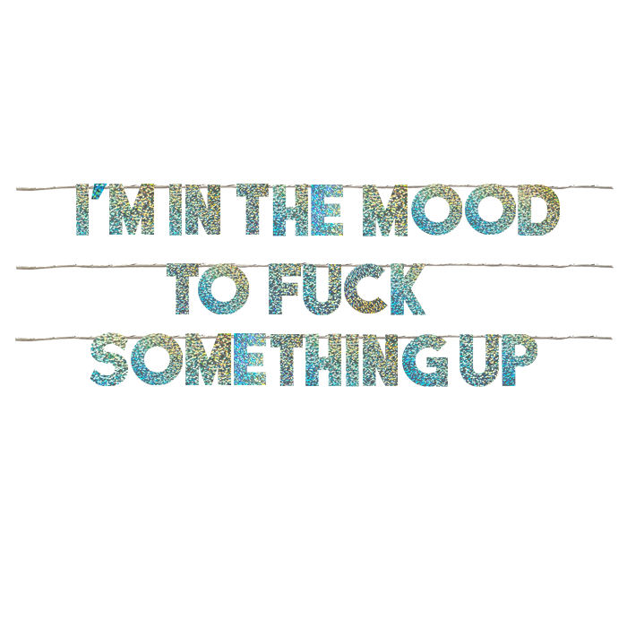 I'M IN THE MOOD TO FUCK SOMETHING UP